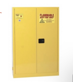 45 gallon flammable liquid safety cabinet 18-gauge steel 2 doors 2 shelves