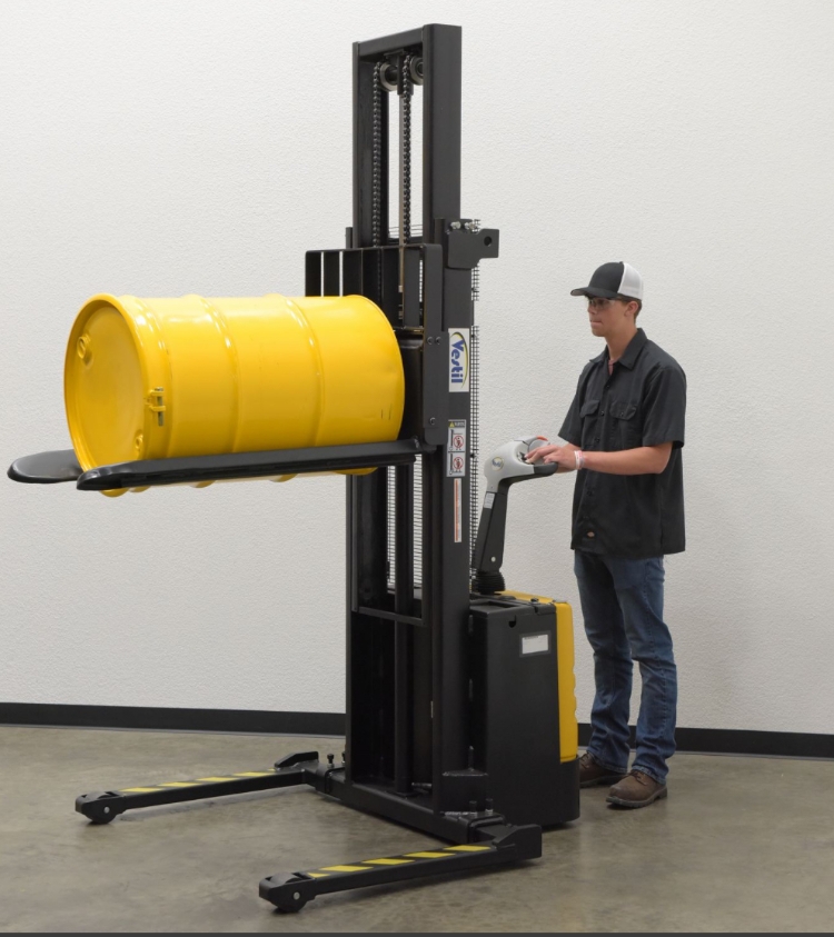 Steel stacker drum roll reel forks 1200 lb capacity tilted concave design powder coated