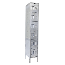 Stainless Steel Lockers 1 Column with 6 Rows 12 In. x 18 In. x 78 In.
