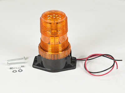 Polycarbonate fork truck safety warning light amber 4 x 2.5 x 5.25 inch LED strobe