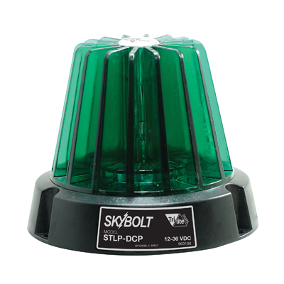 Polycarbonate permanent mount fork truck LED strobe beacon green lens 4.5 x 4.5 x 3.75 inch
