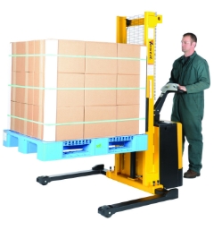 Steel Adjustable Powered Lift Stacker 62 In. Raised Height 2,000 Lb. Capacity