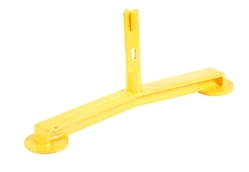 Steel Pipe Railing Barricade Base with Feet Yellow
