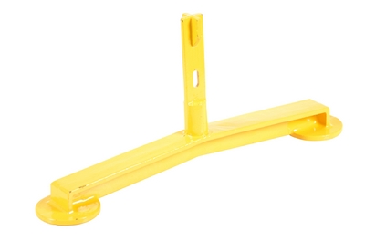Steel Pipe Railing Barricade Base with Feet Yellow