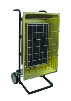Steel portable electric infrared heater 4.3 KW 480 volt 3 phase on hand cart