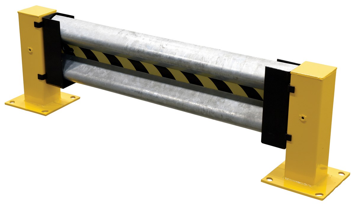 Inline Guard Railing Galvanized Steel Drop In Guard Rail 2 Ribbed 48 In. Length